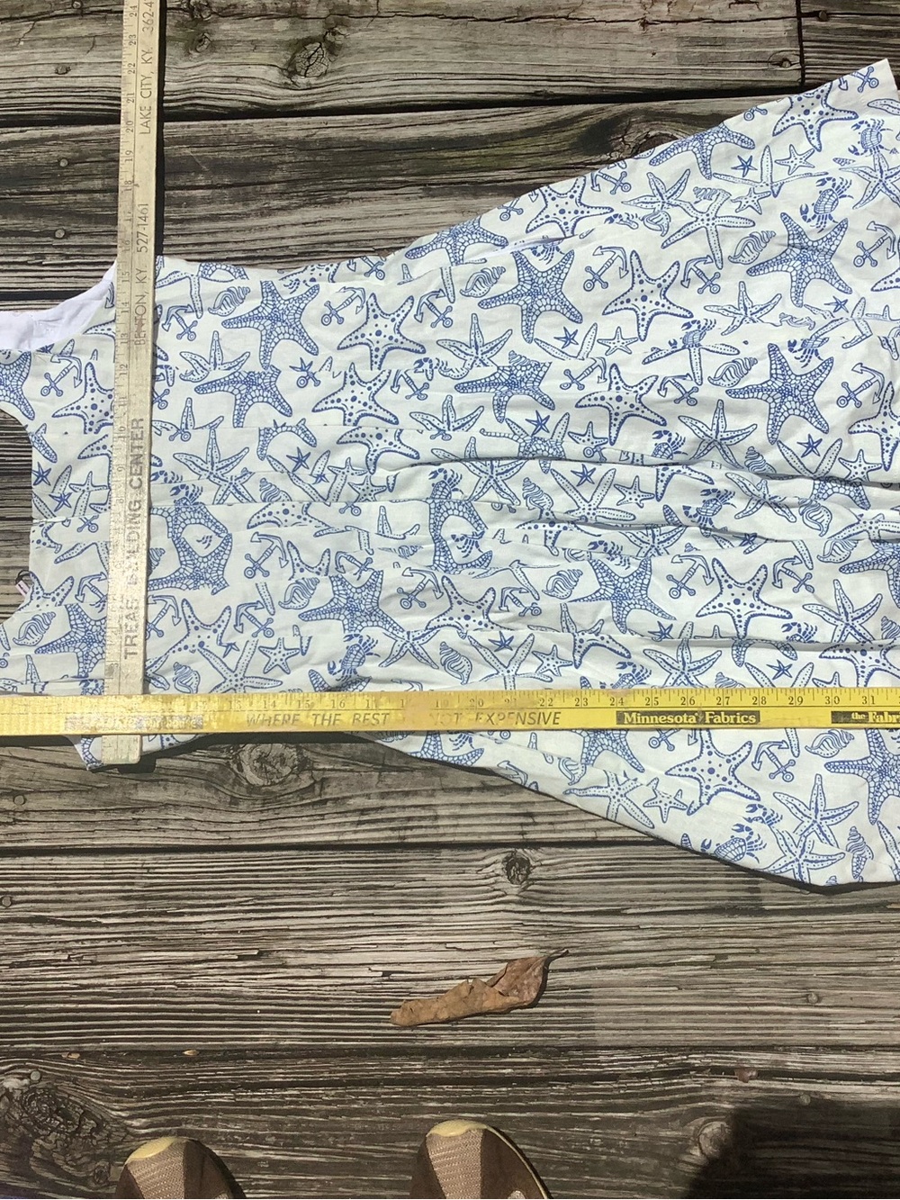 Avec Les Filles Linen Blend Fit Flare Nautical Starfish Anchor Dress Size 12 NWT - Picture 7 of 7